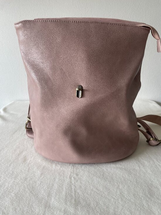 Vegan Leather Backpack in Pale Pink main image 8
